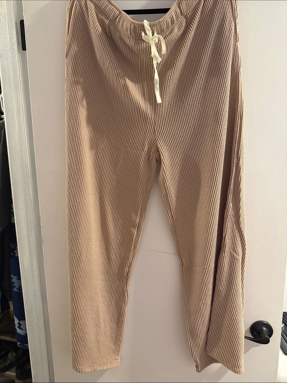 Zenana Outfitters Women’s Drawstring Lounge Pants - Beige